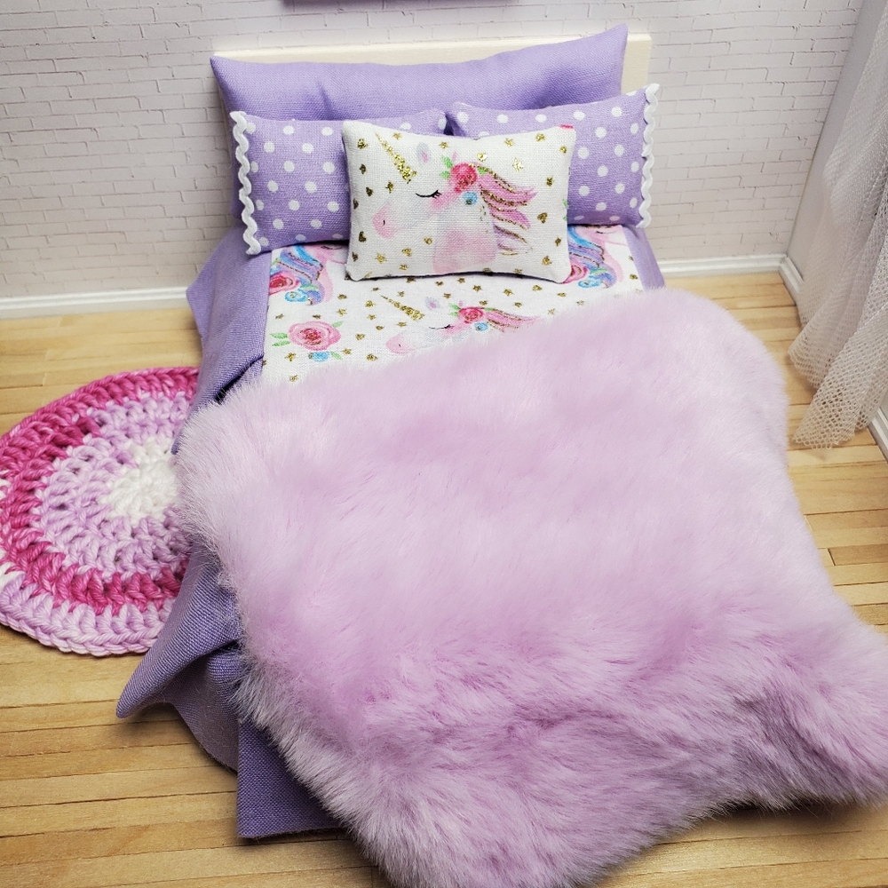 Unicorn Bedding Set Miniature Dollhouse 1:12 Scale